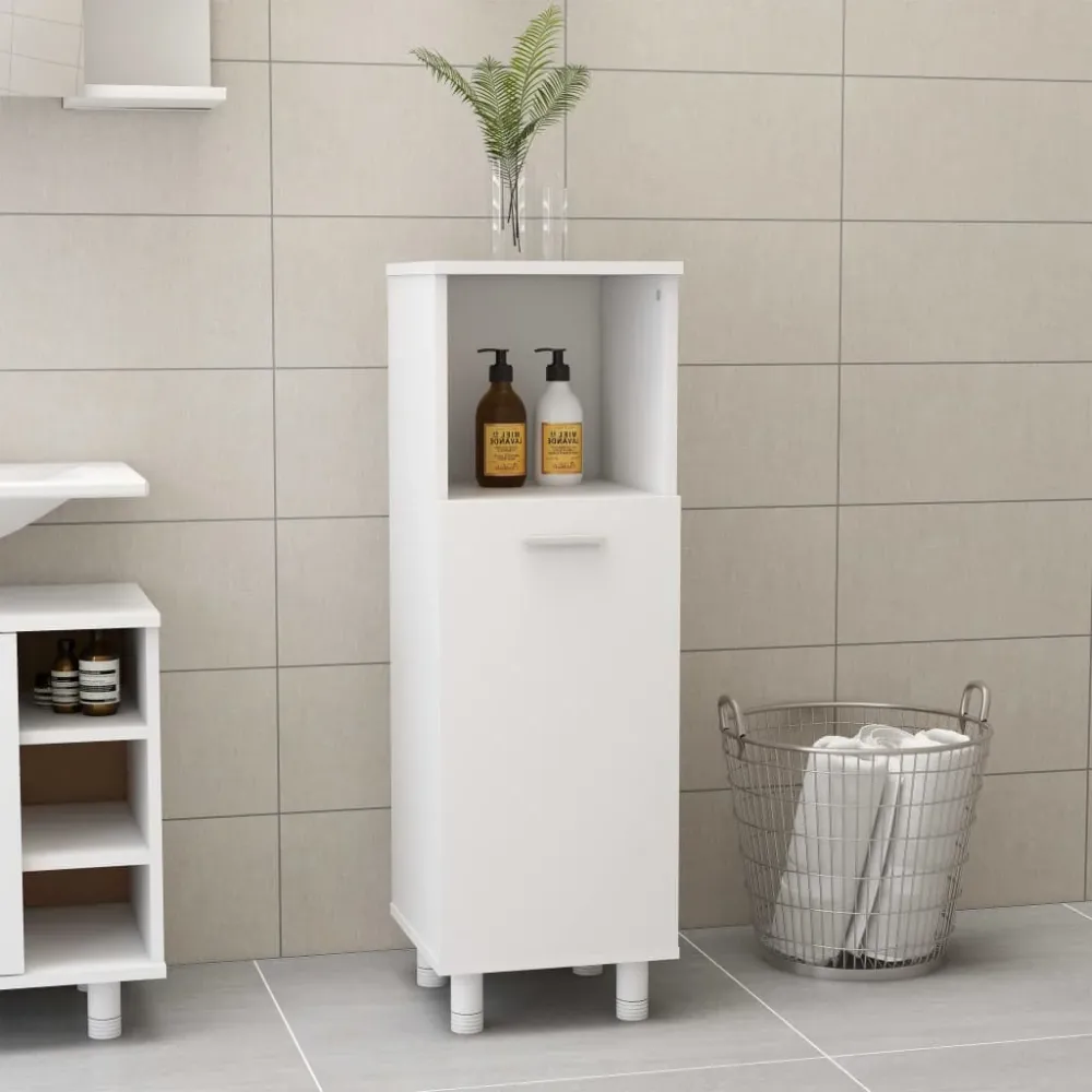 Badeværelsesskab 30X30X95 Cm Fremstillet Træ Sort