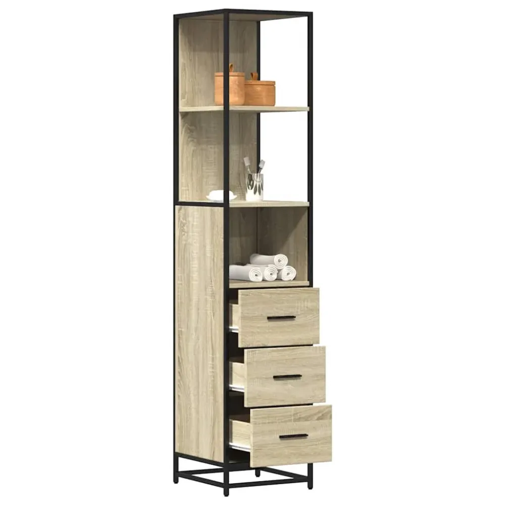 badeværelsesskab 35x37,5x166 cm formulated træ sonoma-eg
