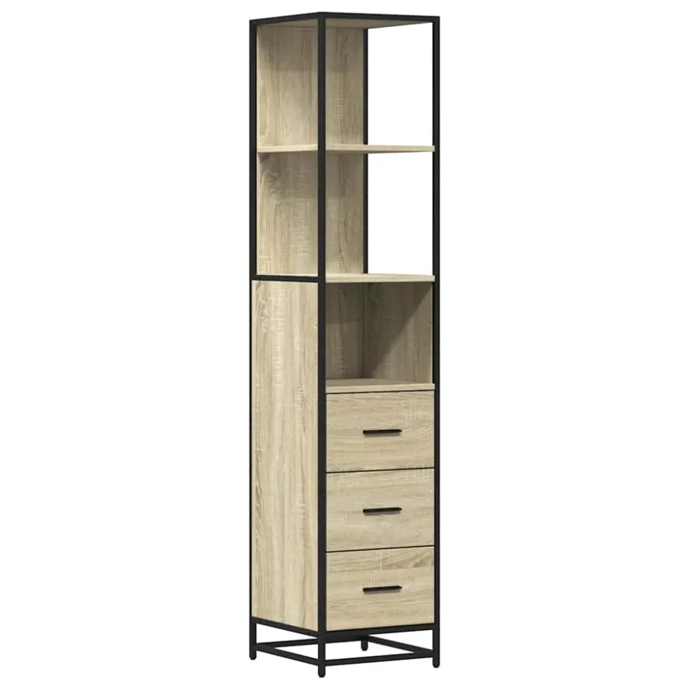 badeværelsesskab 35x37,5x166 cm formulated træ sonoma-eg