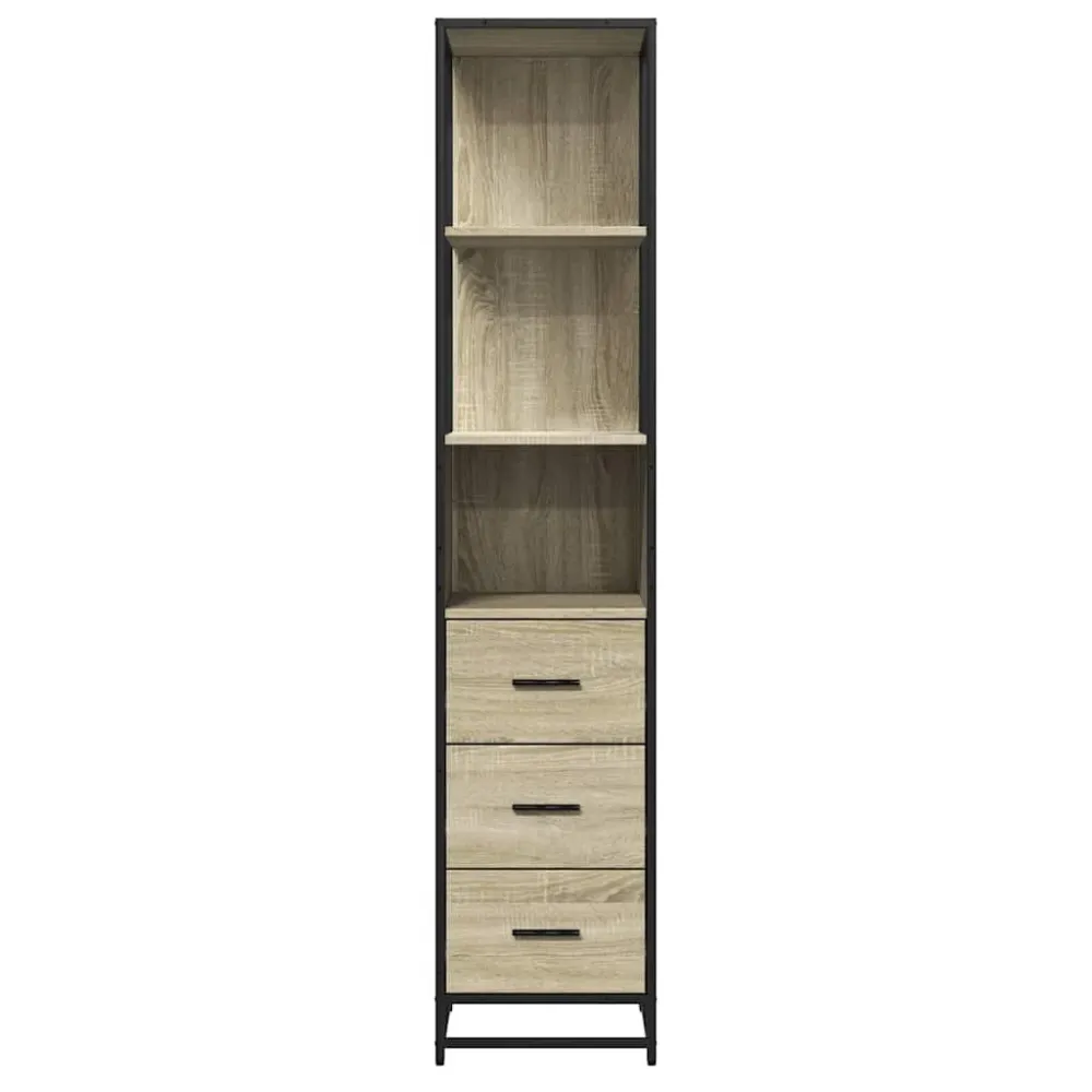 badeværelsesskab 35x37,5x166 cm formulated træ sonoma-eg