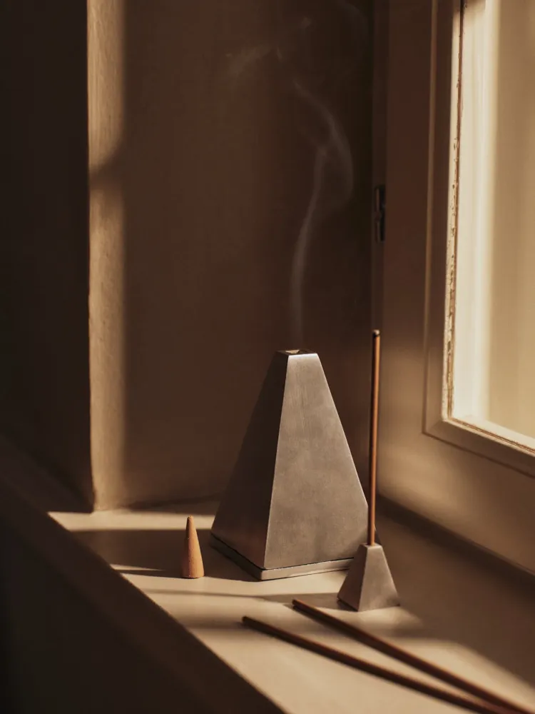Pyra Incense Stick Holder - Brushed Aluminium