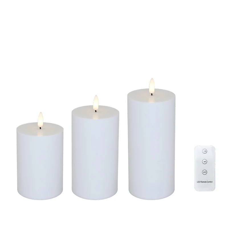 LED BLOKLYS 3 STK. MED FJERNBETJENING