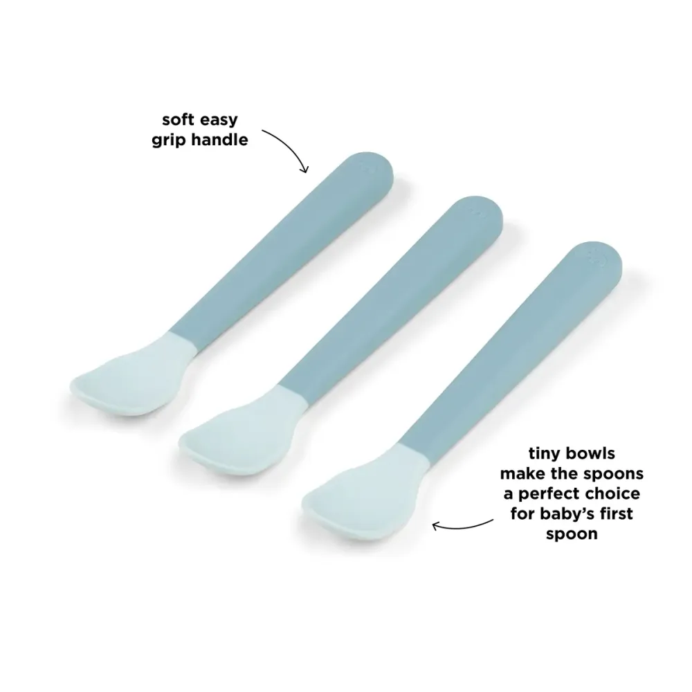 Foodie easy-grip babyske 3-pak - Blå Done by Deer