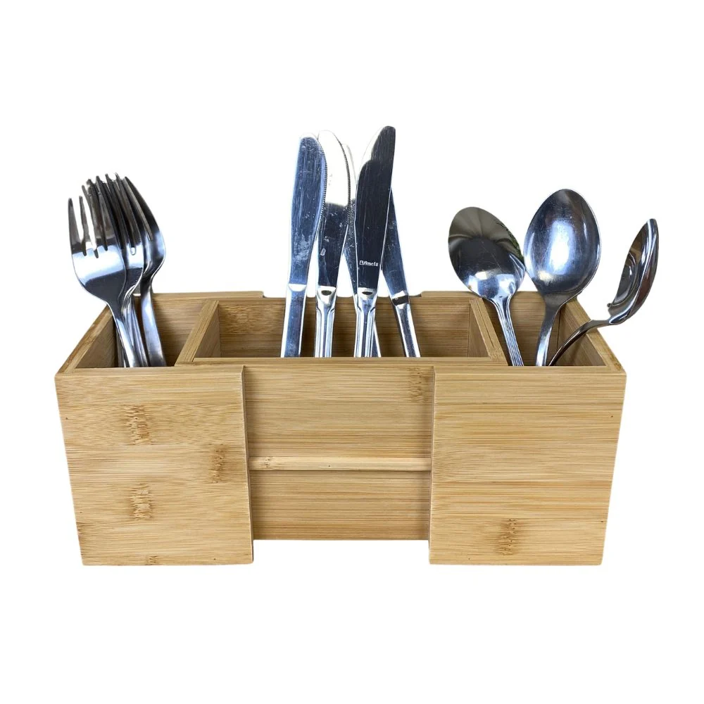 Bestikkasse justerbar - i bambus - 18/27x10x12 cm