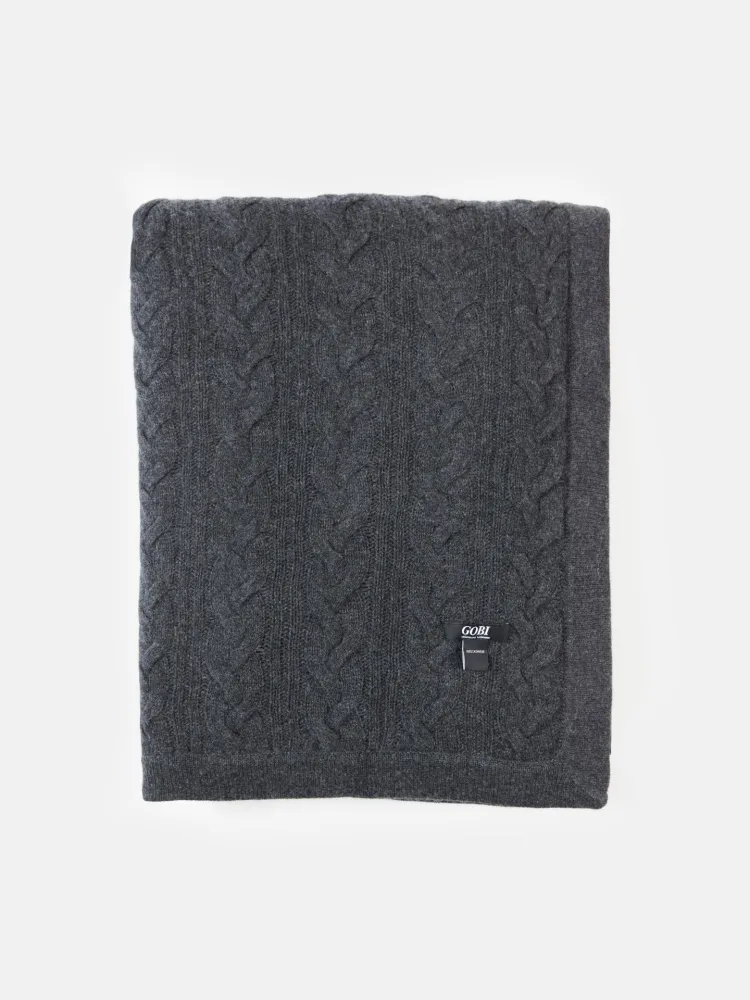 Kabelstrik Cashmere Tæppe Gobi Cashmere