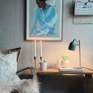 Bordlampe - Grå metal