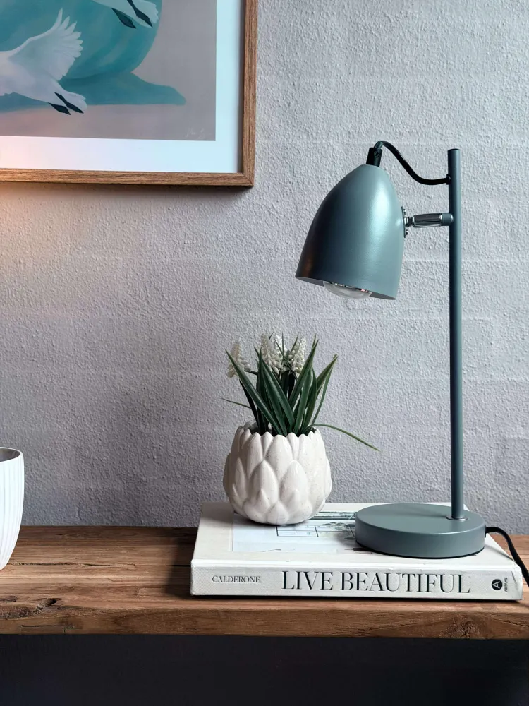 Bordlampe - Grå metal
