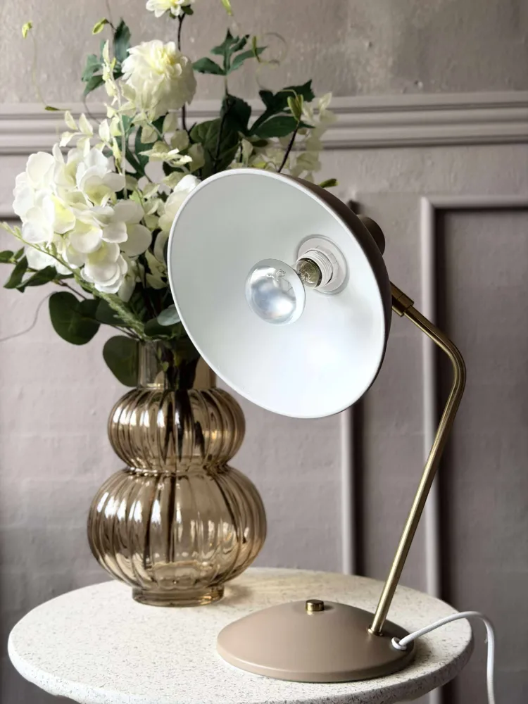 Bordlampe Retro - Beige / guld