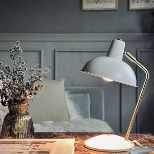 Bordlampe Retro - Hvid / guld