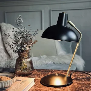 Bordlampe Retro - Sort / guld