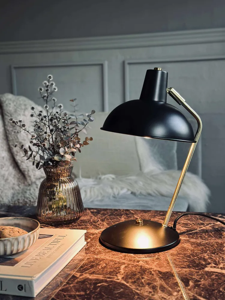 Bordlampe Retro - Sort / guld
