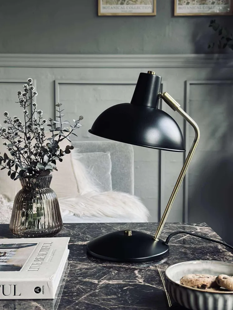 Bordlampe Retro - Sort / guld