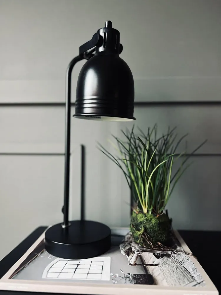 Bordlampe 42 cm - Sort metal