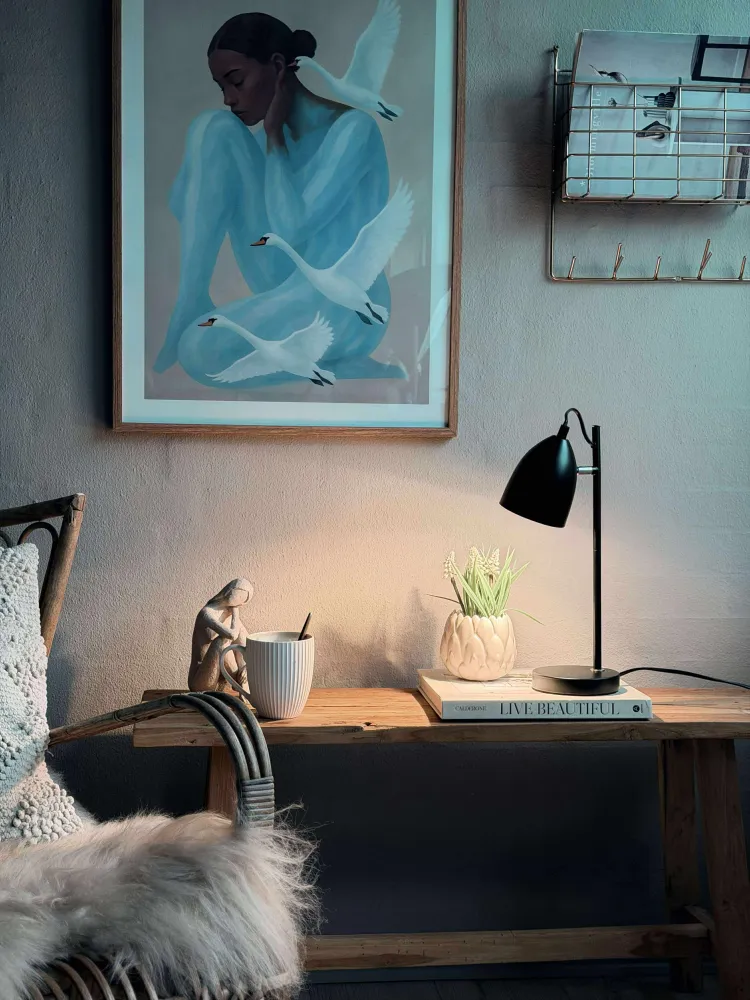 Bordlampe - Sort metal