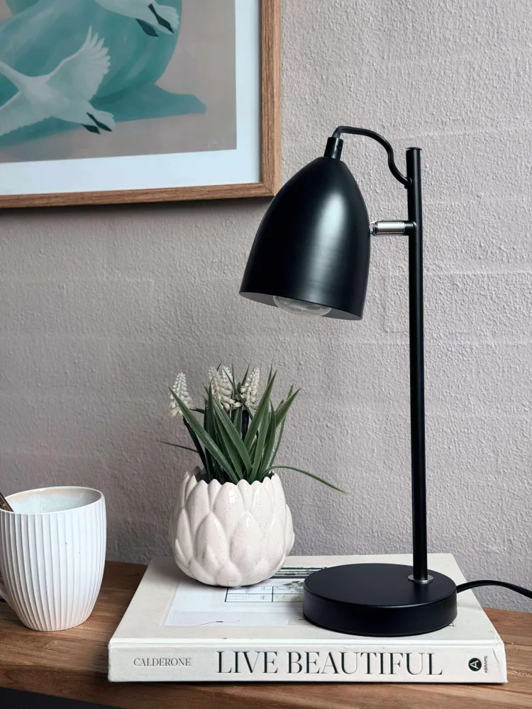 Bordlampe - Sort metal