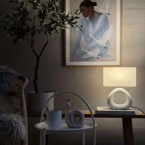 Bordlampe STONEWARE - Lys Natur