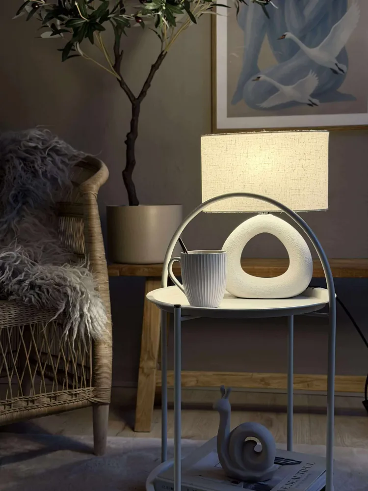 Bordlampe STONEWARE - Lys Natur
