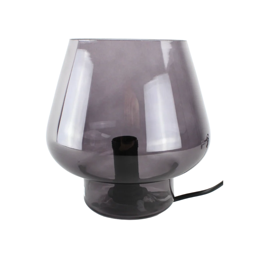 Glas Bordlampe 16,5x 14cm. Smoked