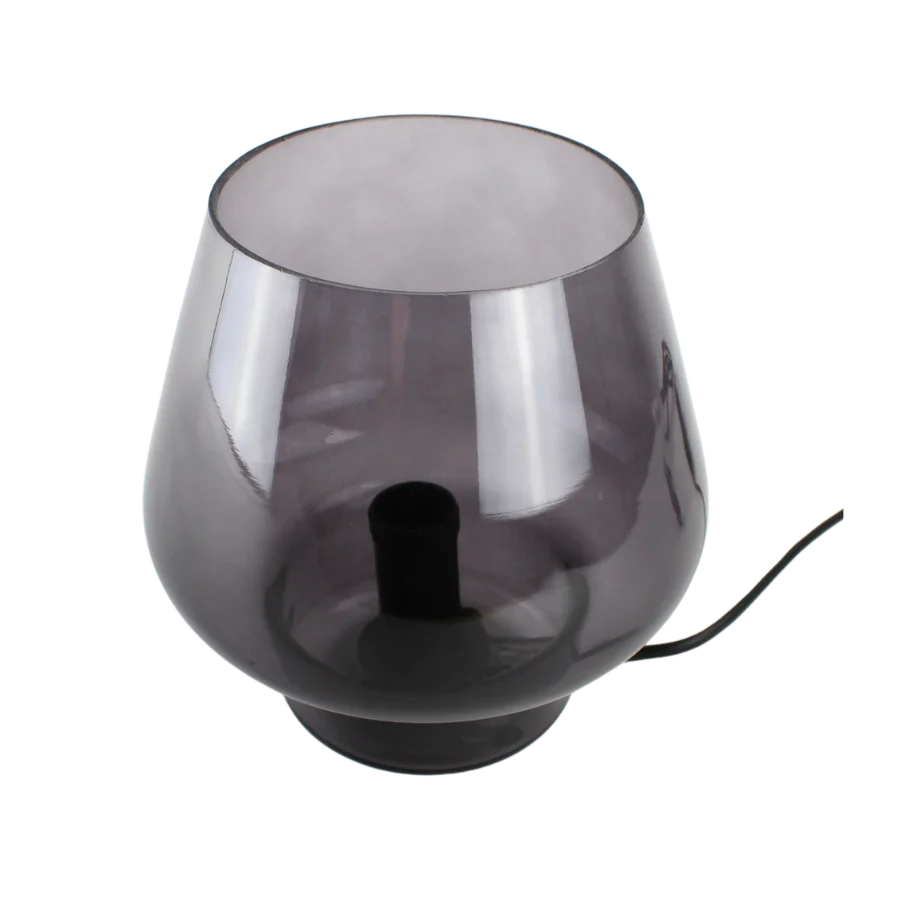 Glas Bordlampe 16,5x 14cm. Smoked