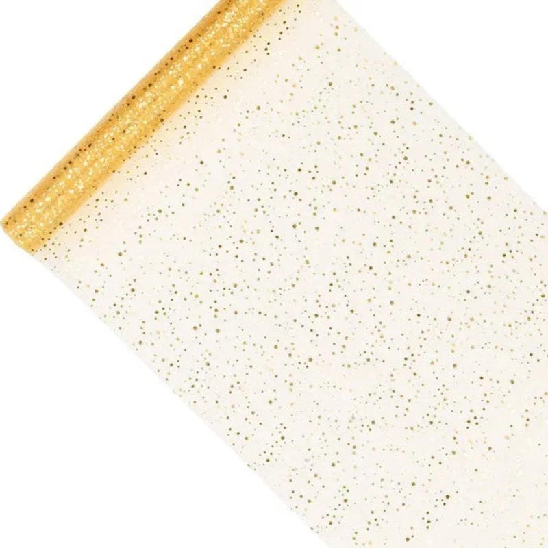 Guld organza bordløber, 9 m.