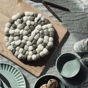 Bordskåner DOTS - Natur / brun uld
