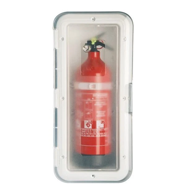 Nuova Rade, Indbygningsboks til Ildslukker 2 kg, Hvid med Transparent Dør, 204 x 474 x 120 mm