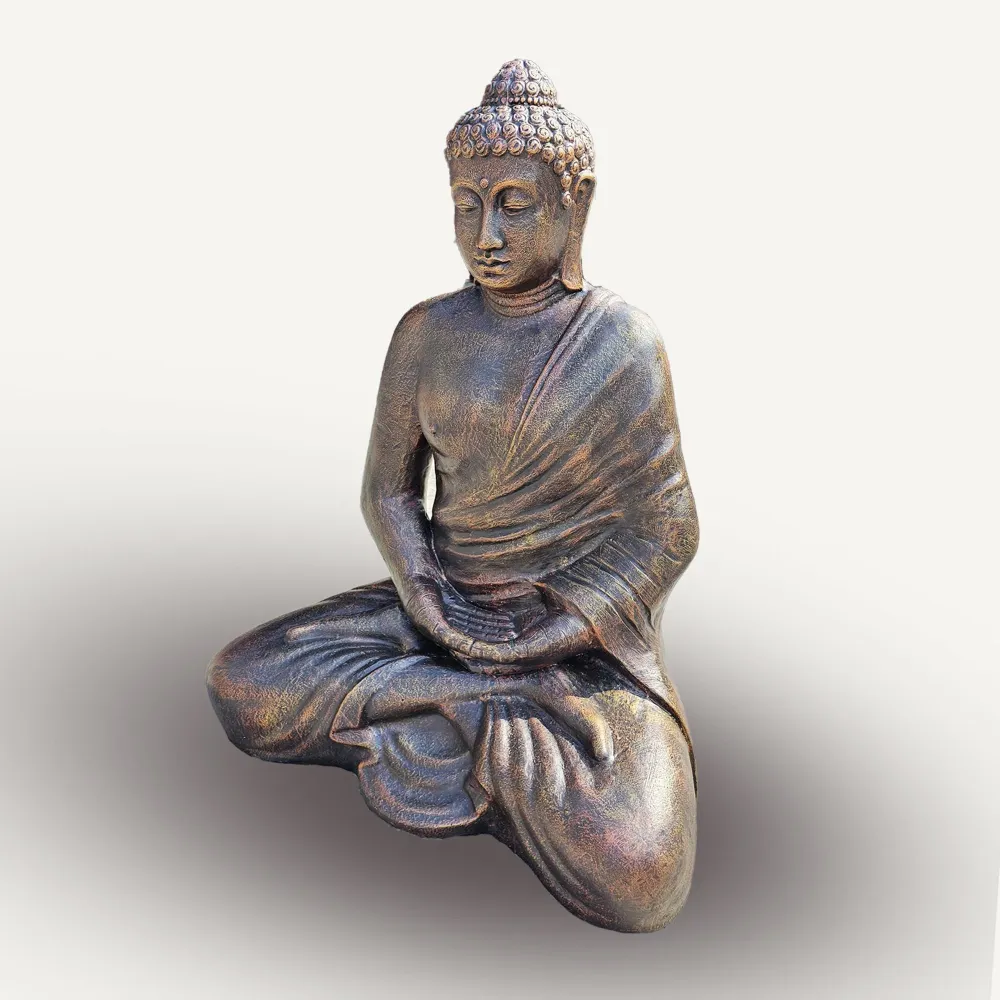 Buddha Statue 0.96m Thai Antik Guld Bronze Finish