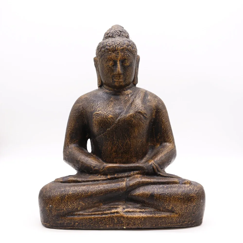 Buddha statue 0,5 m antik guld finish