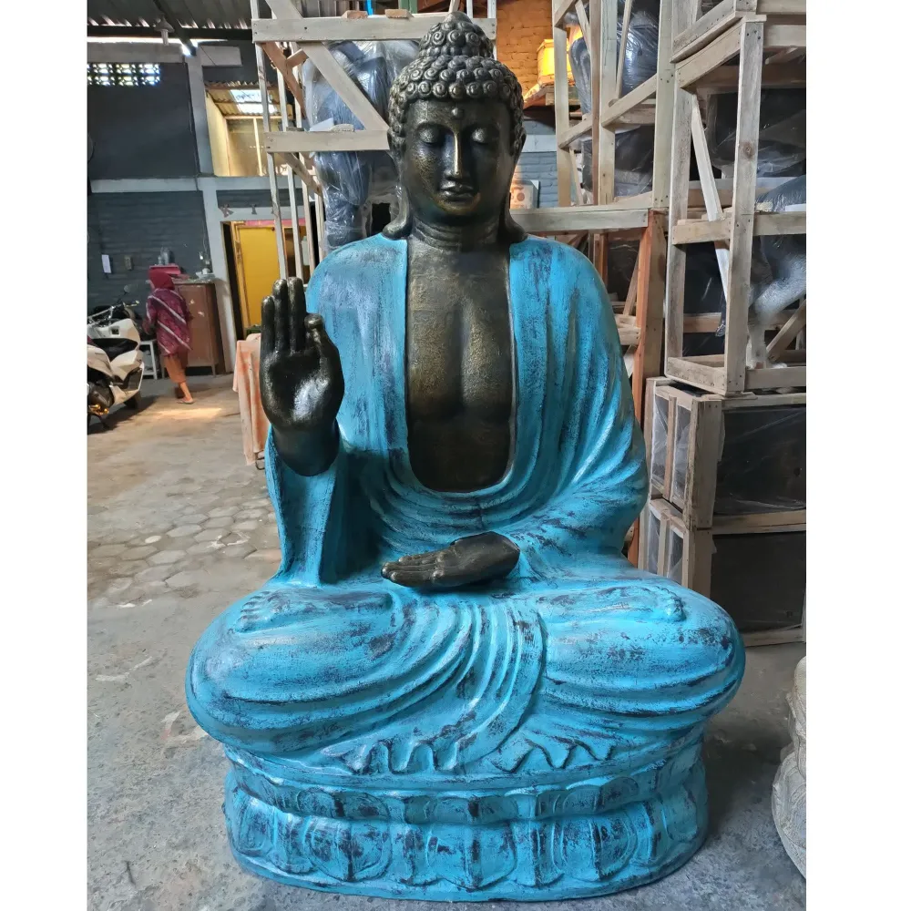 Buddha statue 2m turkis og sten undervisningsstilling