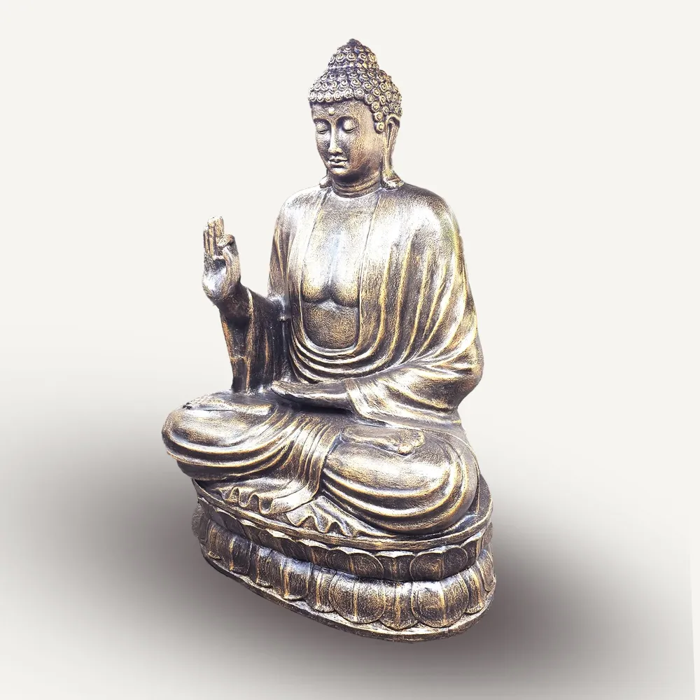 Buddha-statue Undervisning Lotus 2m Antik Guld