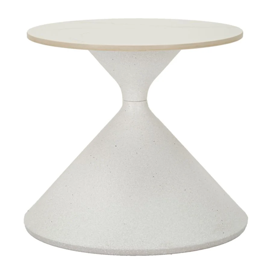 Bord i snow, metal og keramik – 42x40 cm