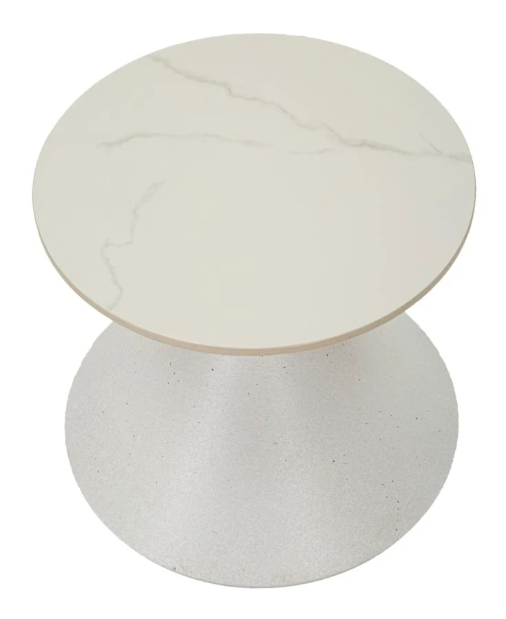 Bord i snow, metal og keramik – 42x40 cm