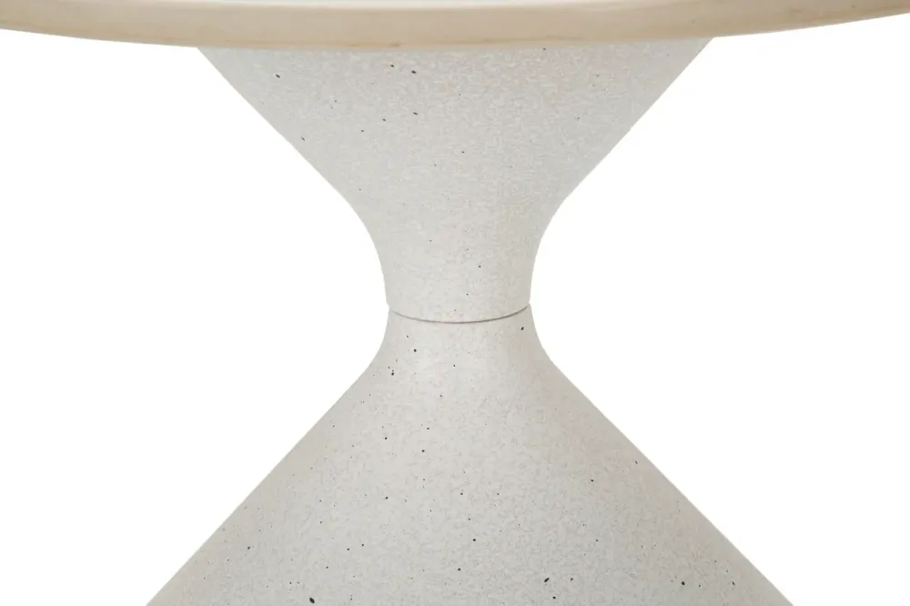 Bord i snow, metal og keramik – 42x40 cm
