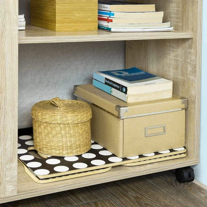Drop-Leaf Sidebord med hjul, vivid brun