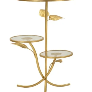 Glam bord i guldfarve, jern og glas – 54x69x5 cm