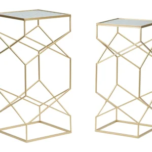Space-Saving Glam borde i guldfarve, jern og glas