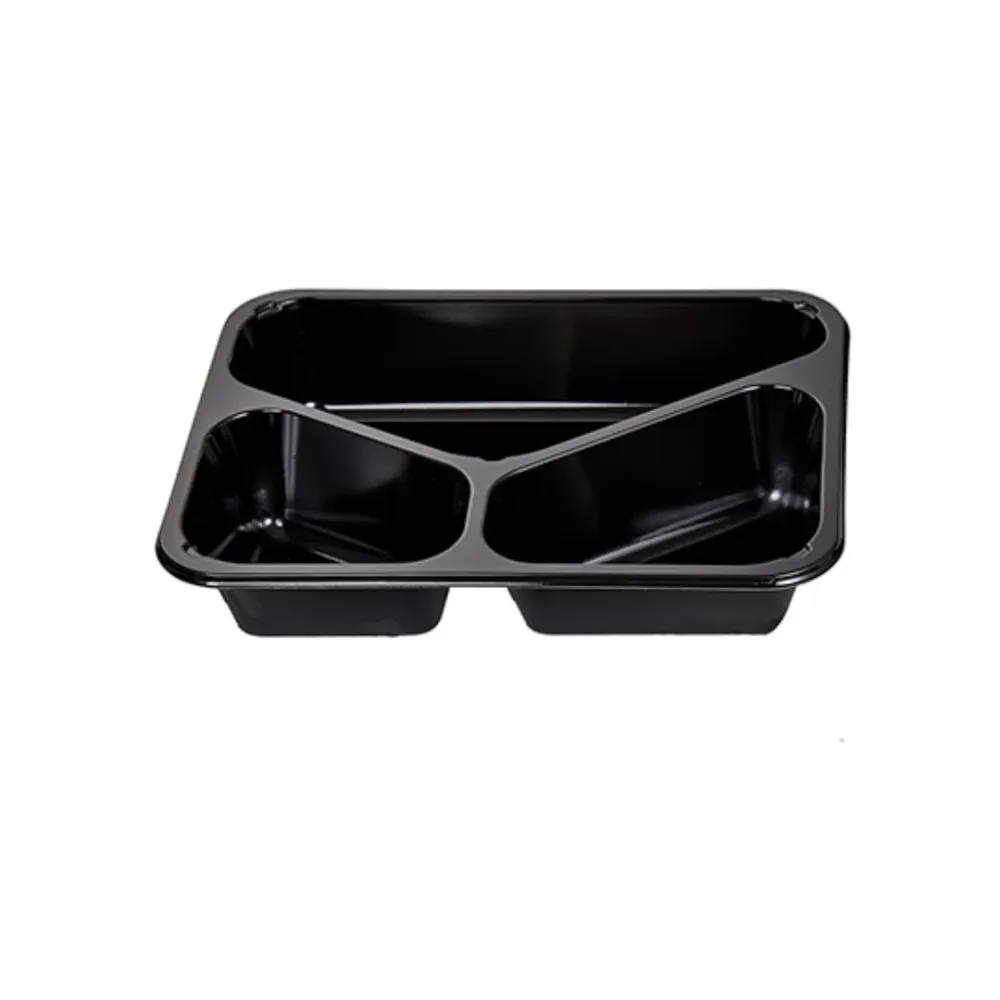 Bakke 3-rum 2227-3F 200/285/520 ml 227x178x43 mm CPET Sort,420 stk/krt