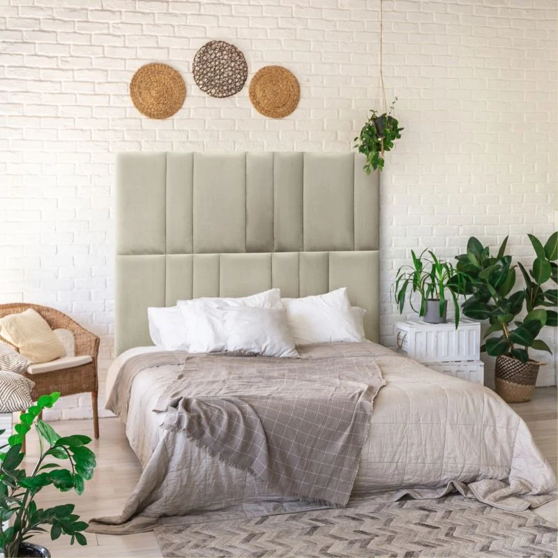 Polstret vægpanel Stegu Mollis rektangulær 60 x 30 cm khaki - 1 stk.