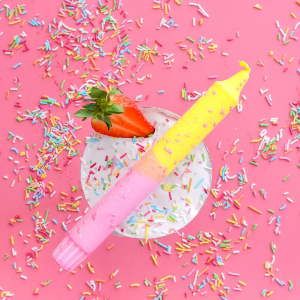 Lys Gul & Pink Konfetti 5 stk.