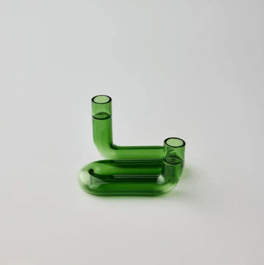 Wave Candle Holder Green