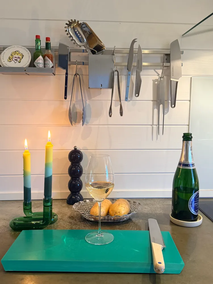 Wave Candle Holder Green
