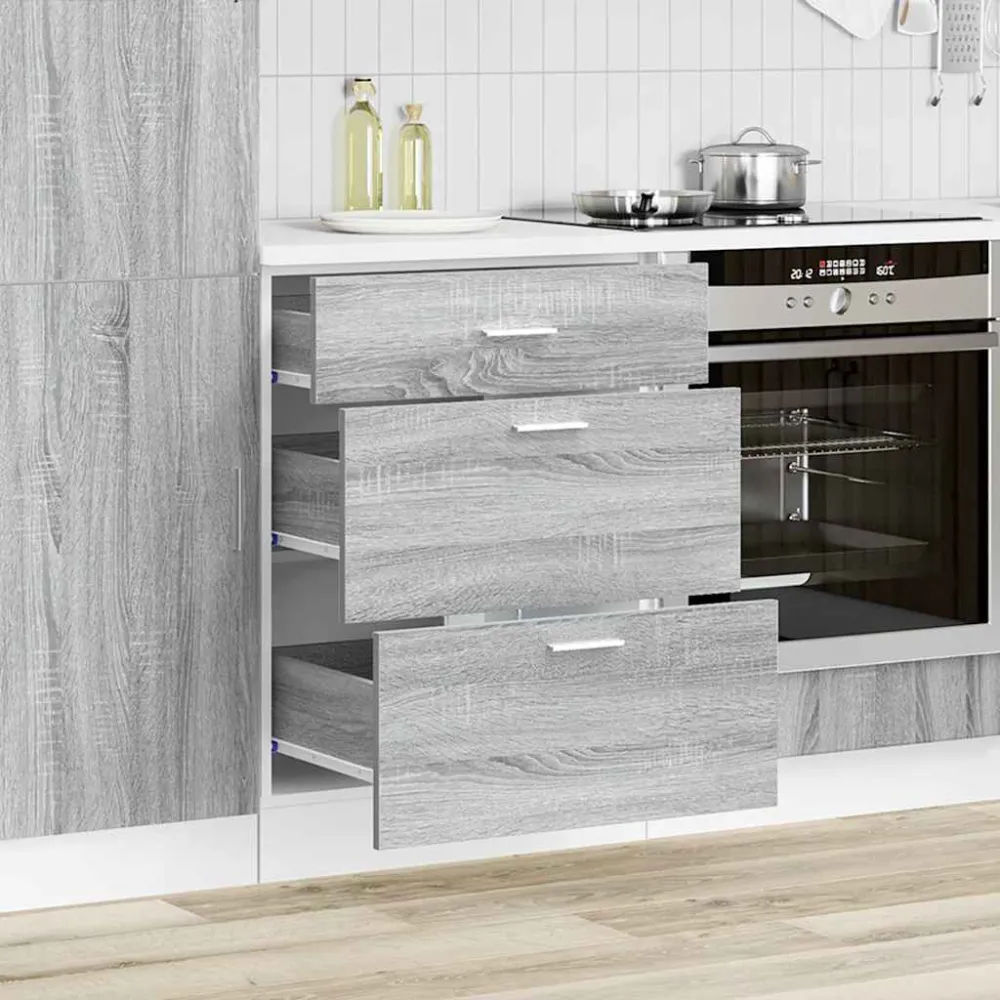 køkkenunderskab "Lyon" grå Sonoma manufactured træ