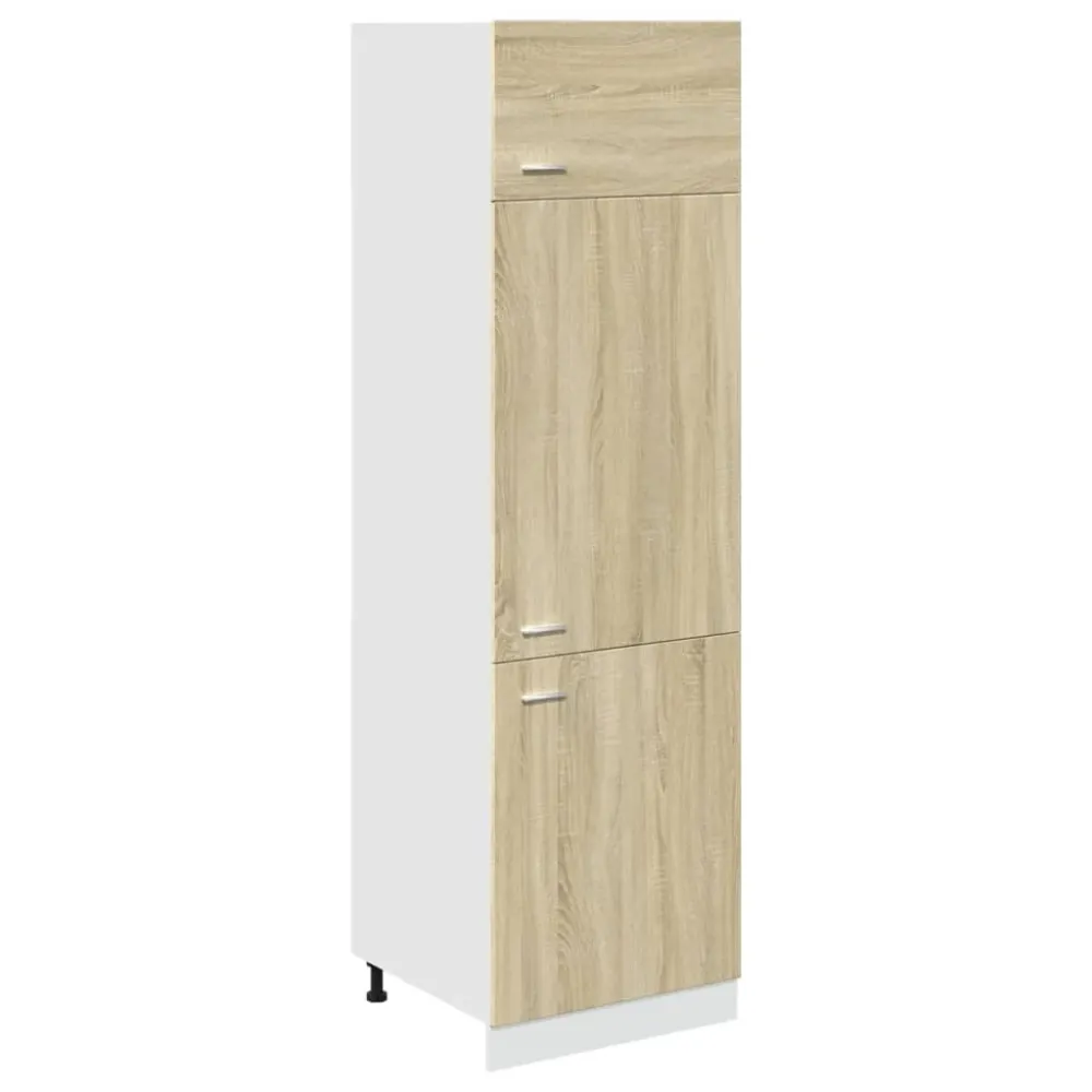 køleskabsskab "Lyon" Sonoma eg 60x57x207 cm crafted træ