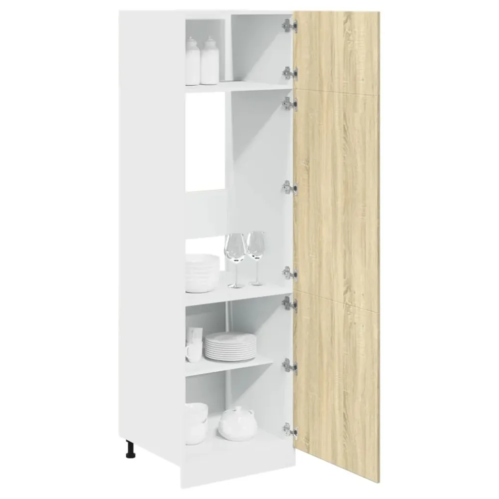 køleskabsskab "Lyon" Sonoma eg 60x57x207 cm crafted træ