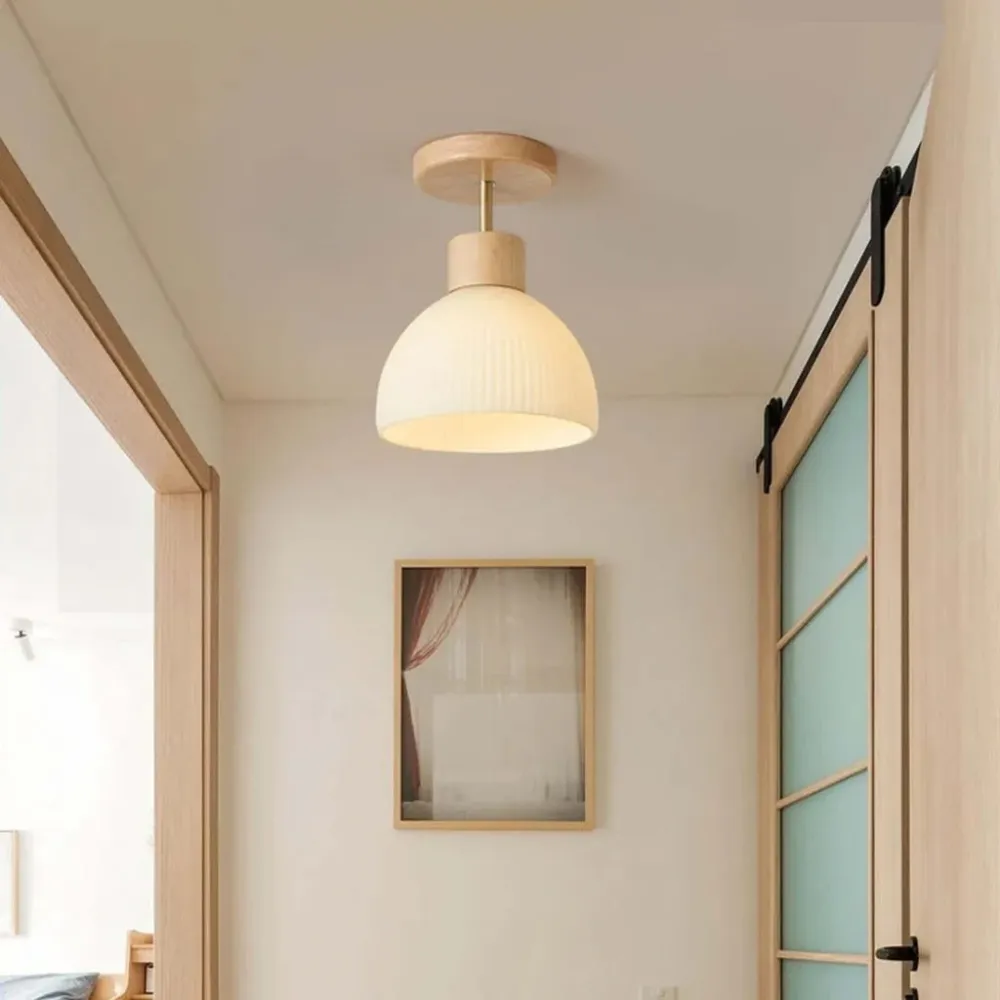 GlowVane - Moderne træ LED-loftslampe en hyggelig atmosfære