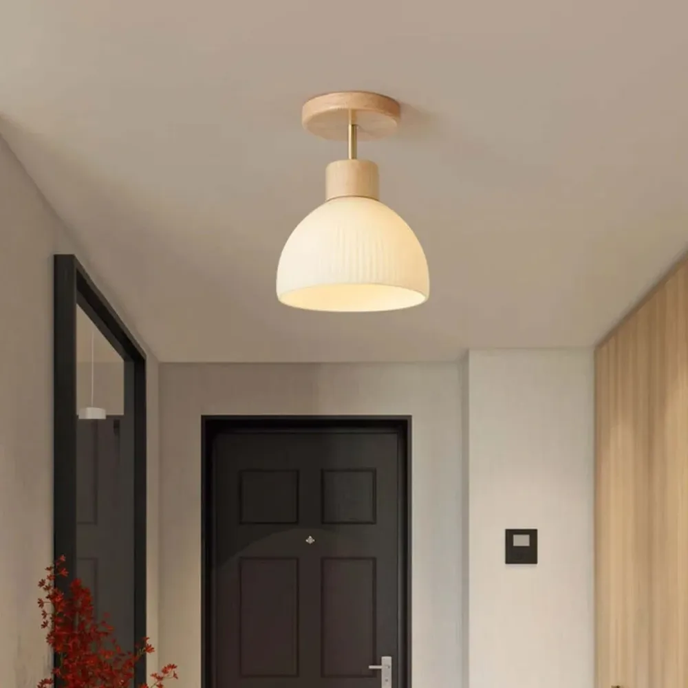 GlowVane - Moderne træ LED-loftslampe en hyggelig atmosfære