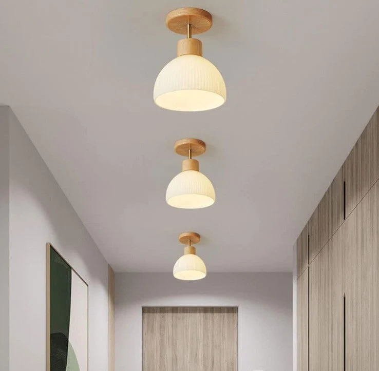 GlowVane - Moderne træ LED-loftslampe en hyggelig atmosfære