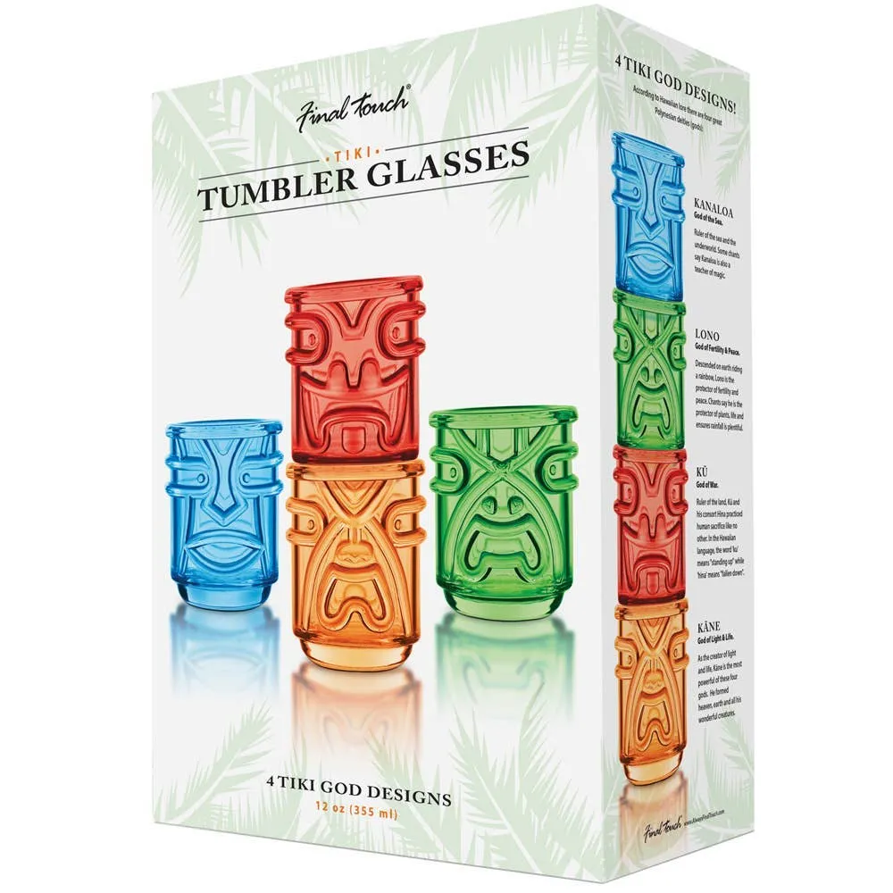 Original Products - Final Touch Tiki Tumbler - 4 Pak Kulørte