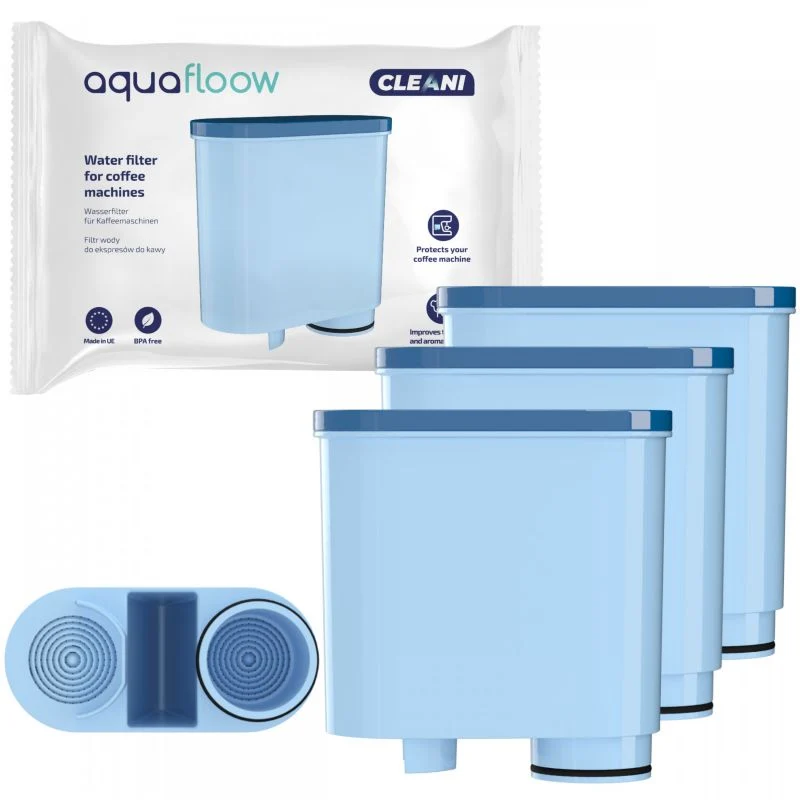 AquaFloow kulstofbaseret vandfilter til espressomaskine, erstatning til Saeco Philips, 3 stk.