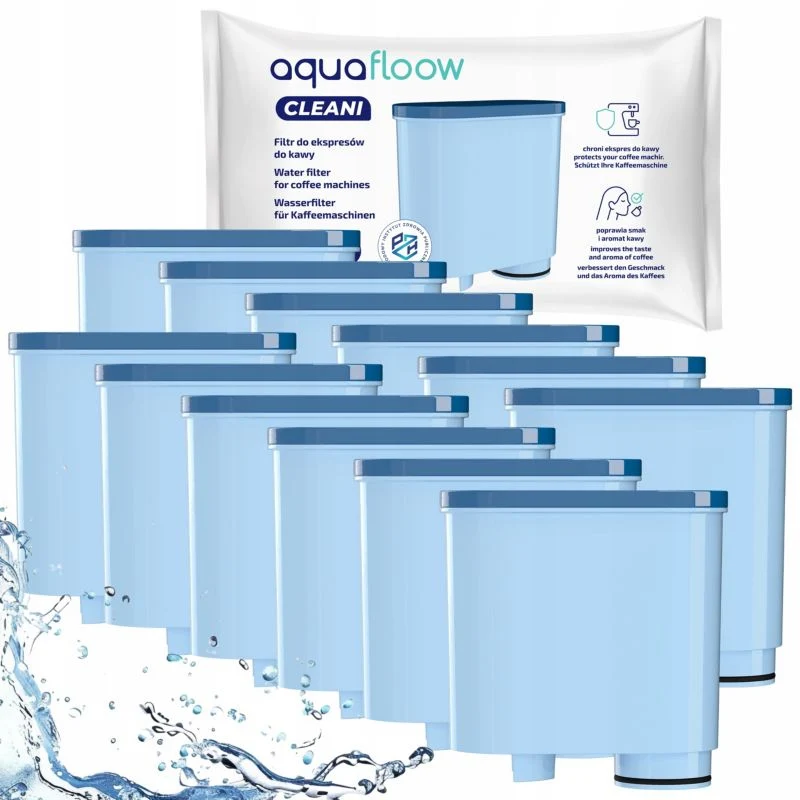 AquaFloow vandfilter til espressomaskiner, erstatning til Philips Saeco med AquaClean-system, 12 stk